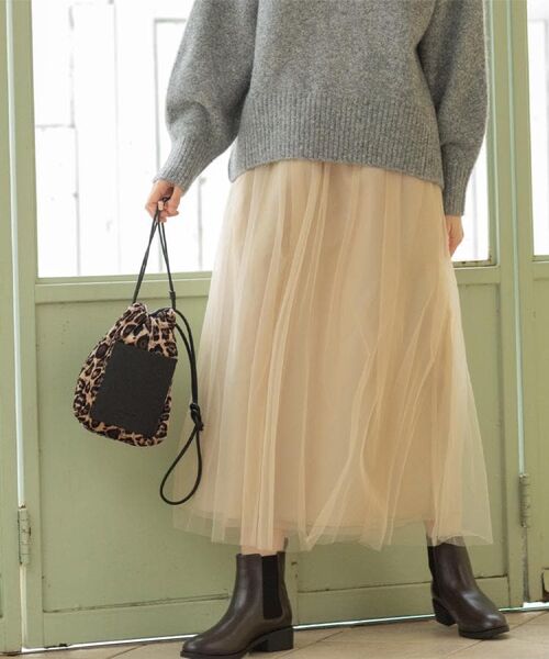 OPAQUE.CLIP / オペーク ドット クリップ ロング・マキシ丈スカート | チュールイージーギャザースカート【洗濯機OK】 | 詳細21