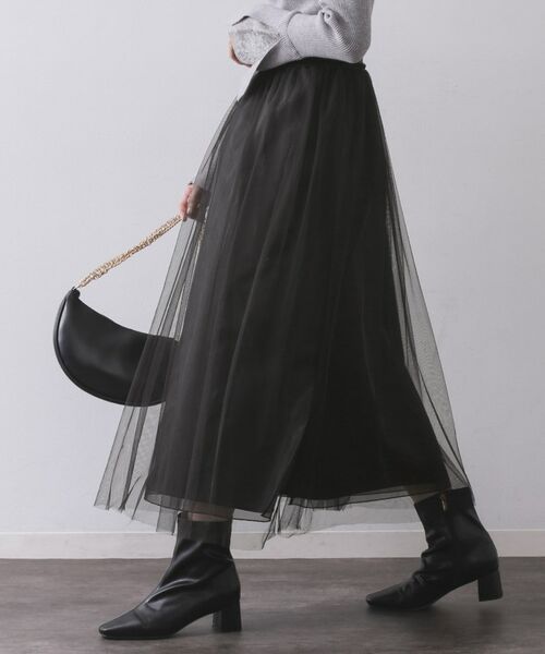 OPAQUE.CLIP / オペーク ドット クリップ ロング・マキシ丈スカート | チュールイージーギャザースカート【洗濯機OK】 | 詳細28