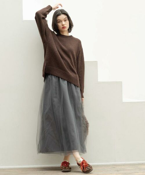 OPAQUE.CLIP / オペーク ドット クリップ ロング・マキシ丈スカート | チュールイージーギャザースカート【洗濯機OK】 | 詳細4