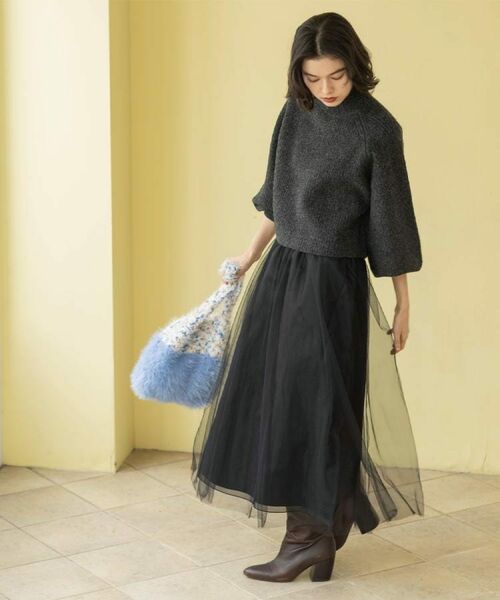 OPAQUE.CLIP / オペーク ドット クリップ ロング・マキシ丈スカート | チュールイージーギャザースカート【洗濯機OK】 | 詳細8