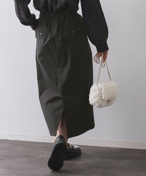 OPAQUE.CLIP / オペーク ドット クリップ ロング・マキシ丈スカート | ストレッチタックナロースカート【洗濯機OK】 | 詳細1