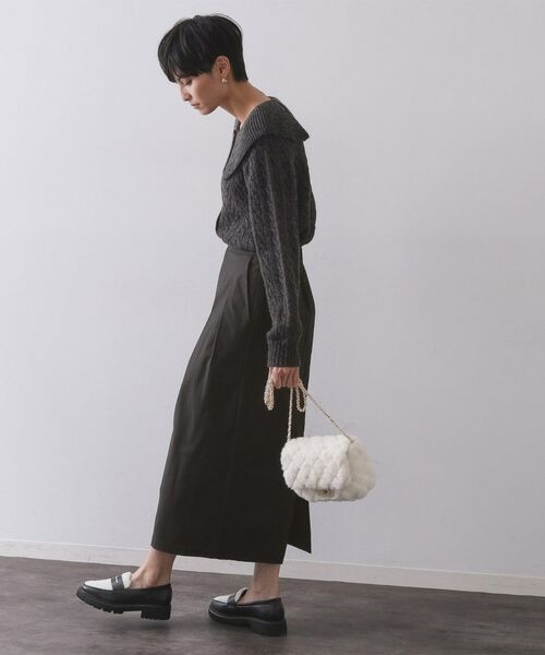 OPAQUE.CLIP / オペーク ドット クリップ ロング・マキシ丈スカート | ストレッチタックナロースカート【洗濯機OK】 | 詳細3