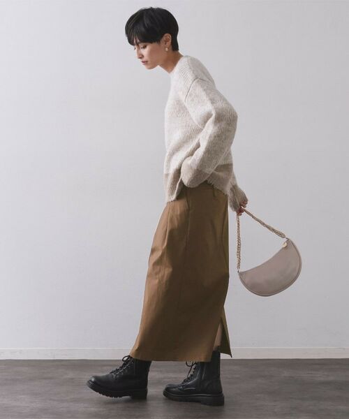 OPAQUE.CLIP / オペーク ドット クリップ ロング・マキシ丈スカート | ストレッチタックナロースカート【洗濯機OK】 | 詳細7