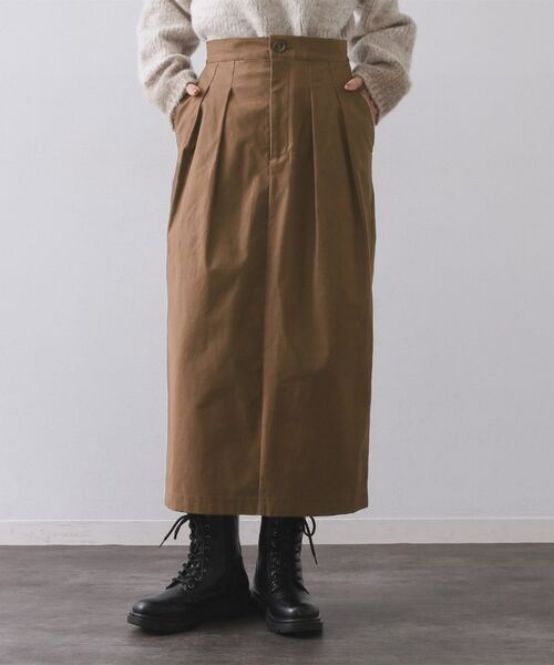 OPAQUE.CLIP / オペーク ドット クリップ ロング・マキシ丈スカート | ストレッチタックナロースカート【洗濯機OK】 | 詳細9