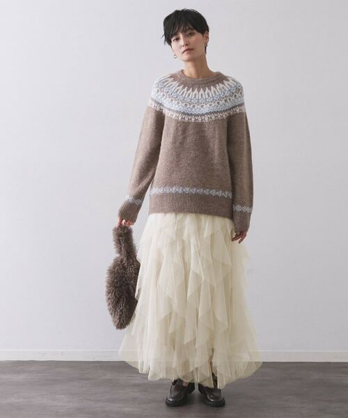 OPAQUE.CLIP / オペーク ドット クリップ ロング・マキシ丈スカート | ラッフルチュールイージースカート【洗濯機OK】 | 詳細2