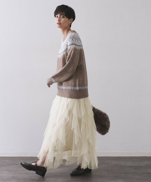 OPAQUE.CLIP / オペーク ドット クリップ ロング・マキシ丈スカート | ラッフルチュールイージースカート【洗濯機OK】 | 詳細3