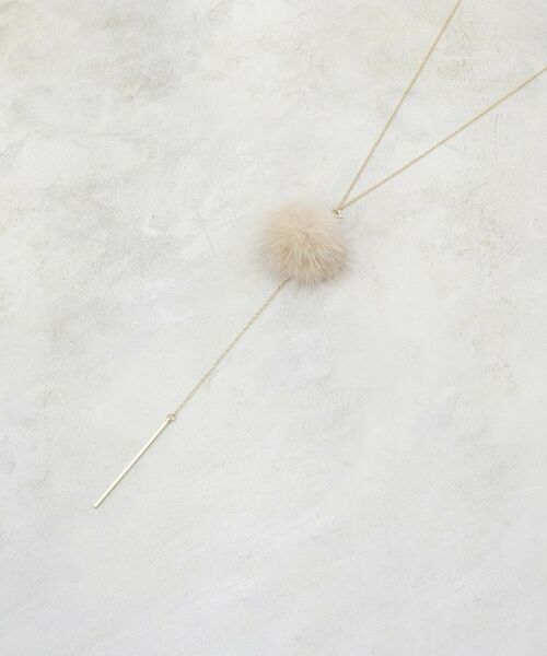 OPAQUE.CLIP / オペーク ドット クリップ ネックレス・ペンダント・チョーカー | ミンクファー×ビジュースライドネックレス | 詳細1