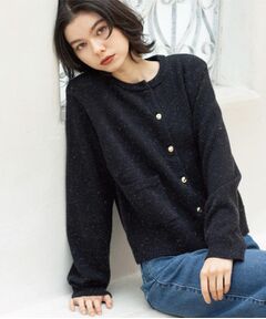OPAQUE.CLIP / オペーク ドット クリップ カーディガン・ボレロ | 金ボタンラメニットカーディガン【洗濯機OK】