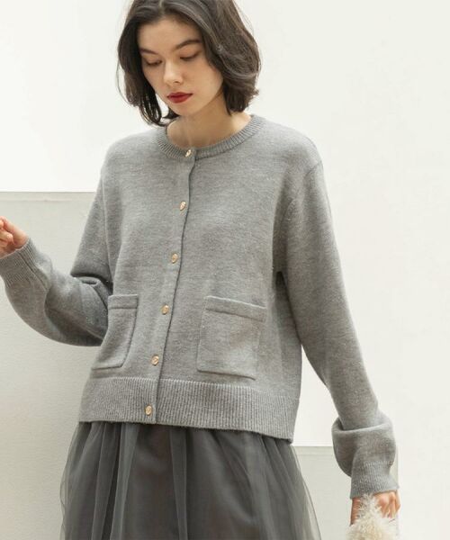 OPAQUE.CLIP / オペーク ドット クリップ カーディガン・ボレロ | 金ボタンラメニットカーディガン【洗濯機OK】 | 詳細10