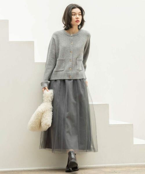 OPAQUE.CLIP / オペーク ドット クリップ カーディガン・ボレロ | 金ボタンラメニットカーディガン【洗濯機OK】 | 詳細12