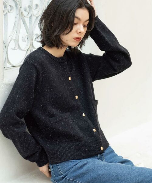 OPAQUE.CLIP / オペーク ドット クリップ カーディガン・ボレロ | 金ボタンラメニットカーディガン【洗濯機OK】 | 詳細13