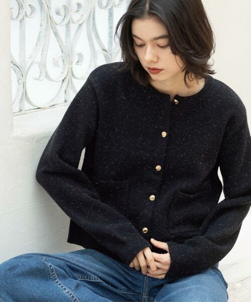 OPAQUE.CLIP / オペーク ドット クリップ カーディガン・ボレロ | 金ボタンラメニットカーディガン【洗濯機OK】 | 詳細14