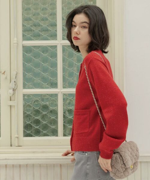 OPAQUE.CLIP / オペーク ドット クリップ カーディガン・ボレロ | 金ボタンラメニットカーディガン【洗濯機OK】 | 詳細18