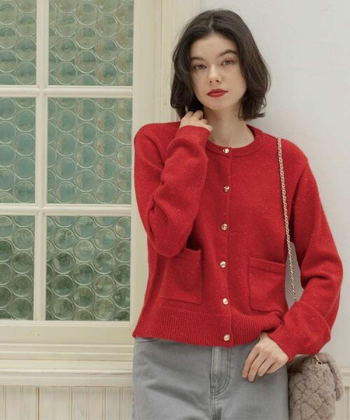 OPAQUE.CLIP / オペーク ドット クリップ カーディガン・ボレロ | 金ボタンラメニットカーディガン【洗濯機OK】 | 詳細19