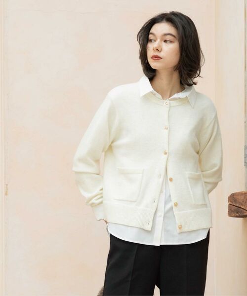 OPAQUE.CLIP / オペーク ドット クリップ カーディガン・ボレロ | 金ボタンラメニットカーディガン【洗濯機OK】 | 詳細3