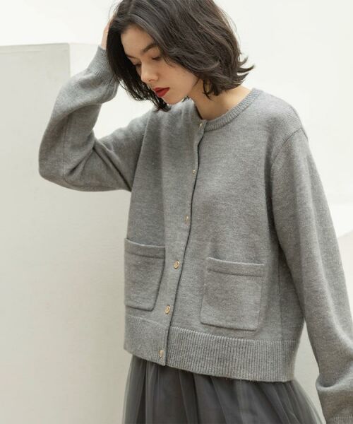 OPAQUE.CLIP / オペーク ドット クリップ カーディガン・ボレロ | 金ボタンラメニットカーディガン【洗濯機OK】 | 詳細7