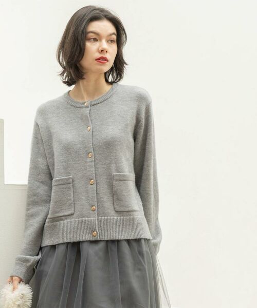 OPAQUE.CLIP / オペーク ドット クリップ カーディガン・ボレロ | 金ボタンラメニットカーディガン【洗濯機OK】 | 詳細8