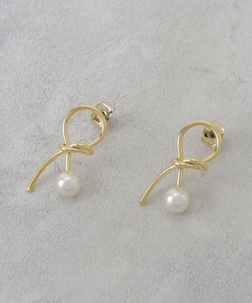 OPAQUE.CLIP / オペーク ドット クリップ ピアス・イヤリング | ねじれメタルフェイクパールピアス | 詳細1