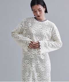 OPAQUE.CLIP / オペーク ドット クリップ ロング・マキシ丈ワンピース | 【es】フロッキーレースロングドレス