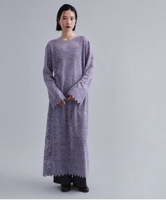 OPAQUE.CLIP / オペーク ドット クリップ ロング・マキシ丈ワンピース | 【es】フロッキーレースロングドレス