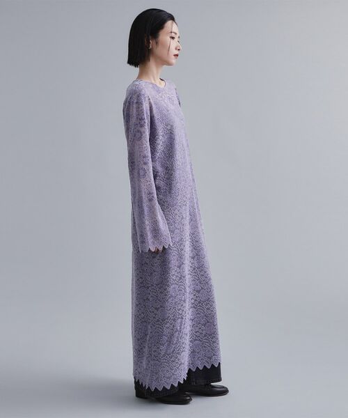 OPAQUE.CLIP / オペーク ドット クリップ ロング・マキシ丈ワンピース | 【es】フロッキーレースロングドレス | 詳細11