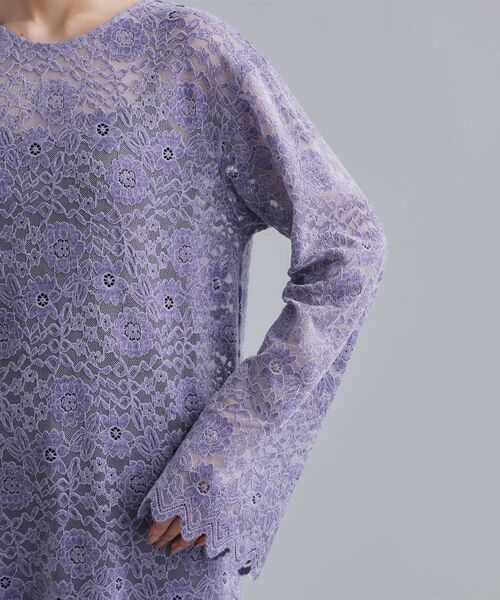 OPAQUE.CLIP / オペーク ドット クリップ ロング・マキシ丈ワンピース | 【es】フロッキーレースロングドレス | 詳細15