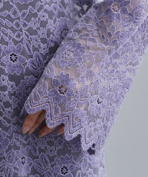 OPAQUE.CLIP / オペーク ドット クリップ ロング・マキシ丈ワンピース | 【es】フロッキーレースロングドレス | 詳細16