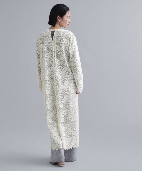 OPAQUE.CLIP / オペーク ドット クリップ ロング・マキシ丈ワンピース | 【es】フロッキーレースロングドレス | 詳細3