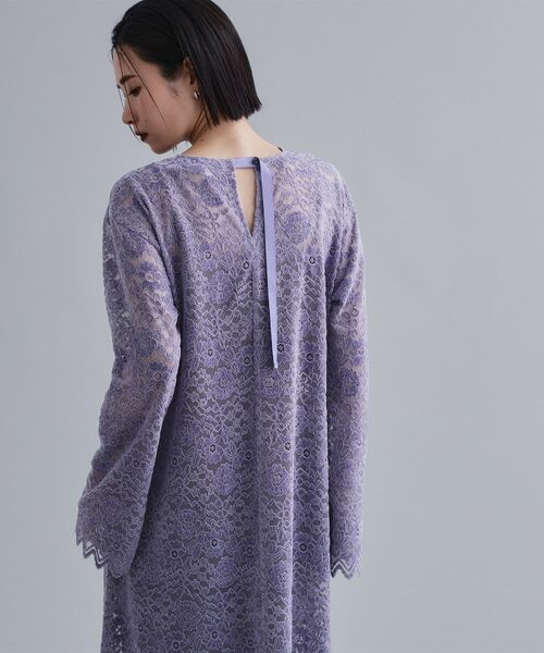 OPAQUE.CLIP / オペーク ドット クリップ ロング・マキシ丈ワンピース | 【es】フロッキーレースロングドレス | 詳細7