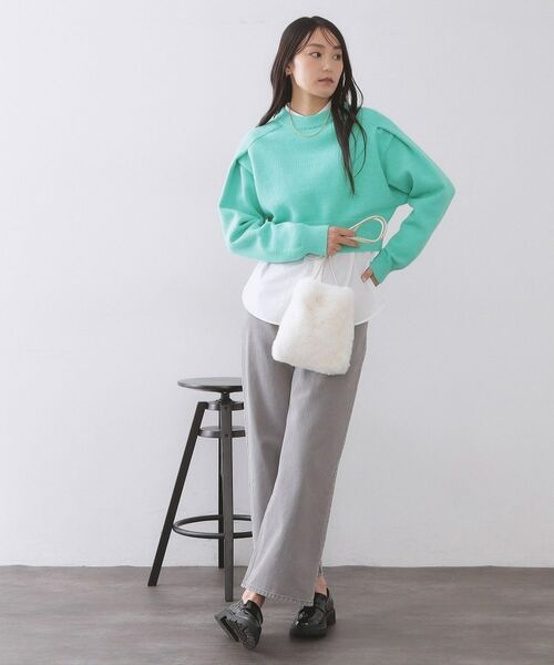 OPAQUE.CLIP / オペーク ドット クリップ ニット・セーター | ショルダータックショートニット【洗濯機OK】 | 詳細10