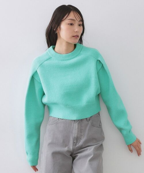 OPAQUE.CLIP / オペーク ドット クリップ ニット・セーター | ショルダータックショートニット【洗濯機OK】 | 詳細13