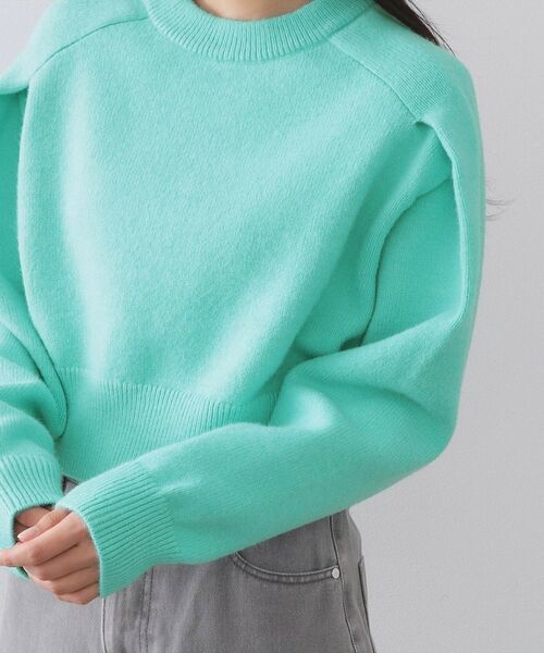 OPAQUE.CLIP / オペーク ドット クリップ ニット・セーター | ショルダータックショートニット【洗濯機OK】 | 詳細17