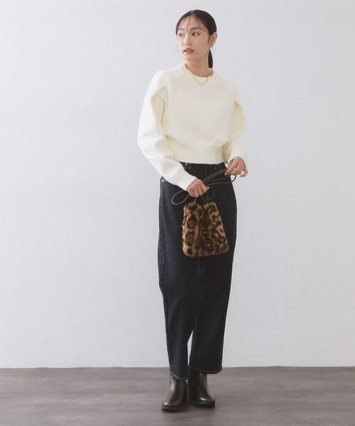 OPAQUE.CLIP / オペーク ドット クリップ ニット・セーター | ショルダータックショートニット【洗濯機OK】 | 詳細2