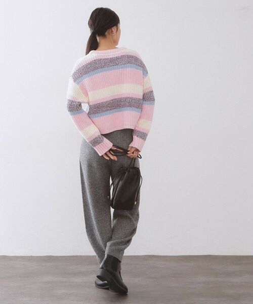 OPAQUE.CLIP / オペーク ドット クリップ ニット・セーター | カラーボーダーミドルゲージニット | 詳細11