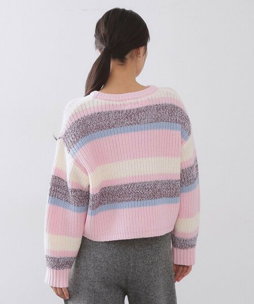 OPAQUE.CLIP / オペーク ドット クリップ ニット・セーター | カラーボーダーミドルゲージニット | 詳細15