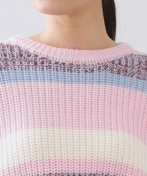 OPAQUE.CLIP / オペーク ドット クリップ ニット・セーター | カラーボーダーミドルゲージニット | 詳細16