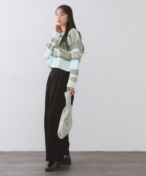 OPAQUE.CLIP / オペーク ドット クリップ ニット・セーター | カラーボーダーミドルゲージニット | 詳細2