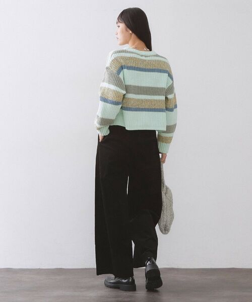 OPAQUE.CLIP / オペーク ドット クリップ ニット・セーター | カラーボーダーミドルゲージニット | 詳細3