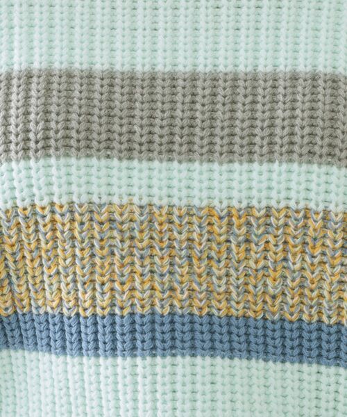 OPAQUE.CLIP / オペーク ドット クリップ ニット・セーター | カラーボーダーミドルゲージニット | 詳細4