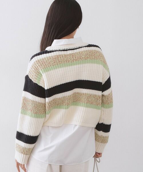 OPAQUE.CLIP / オペーク ドット クリップ ニット・セーター | カラーボーダーミドルゲージニット | 詳細5