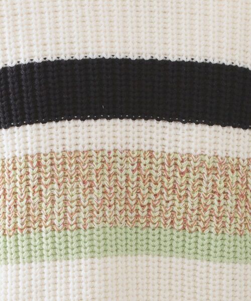 OPAQUE.CLIP / オペーク ドット クリップ ニット・セーター | カラーボーダーミドルゲージニット | 詳細8