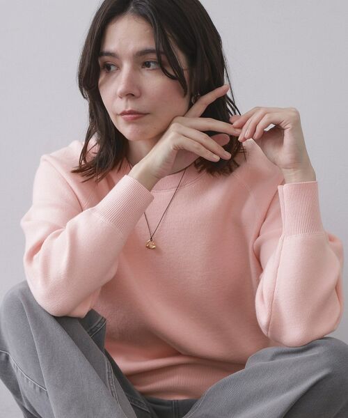 OPAQUE.CLIP / オペーク ドット クリップ ニット・セーター | スウェットライクニット【洗濯機OK】(ライトピンク(070))