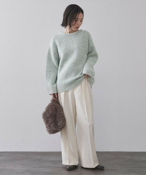 OPAQUE.CLIP / オペーク ドット クリップ ニット・セーター | カラーMIXリラクシーミドルゲージニット【洗濯機OK】 | 詳細10