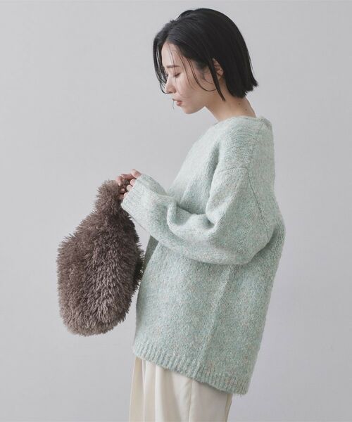 OPAQUE.CLIP / オペーク ドット クリップ ニット・セーター | カラーMIXリラクシーミドルゲージニット【洗濯機OK】 | 詳細9