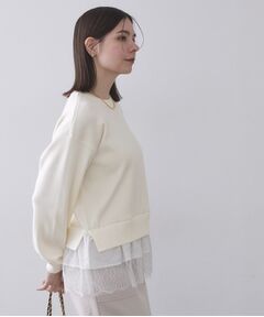 OPAQUE.CLIP / オペーク ドット クリップ ニット・セーター | 裾レースドッキングニット