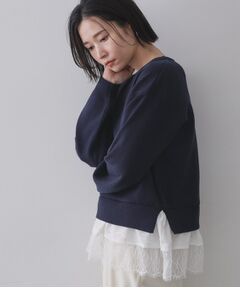 OPAQUE.CLIP / オペーク ドット クリップ ニット・セーター | 裾レースドッキングニット