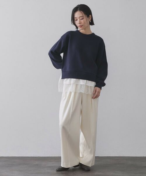 OPAQUE.CLIP / オペーク ドット クリップ ニット・セーター | 裾レースドッキングニット | 詳細10