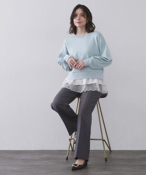 OPAQUE.CLIP / オペーク ドット クリップ ニット・セーター | 裾レースドッキングニット | 詳細6