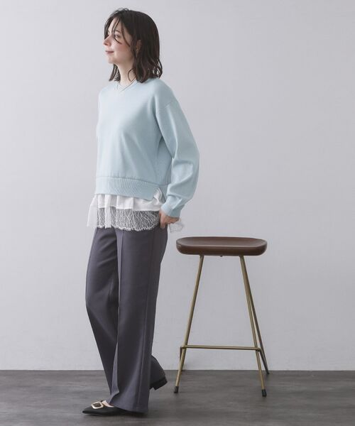 OPAQUE.CLIP / オペーク ドット クリップ ニット・セーター | 裾レースドッキングニット | 詳細7