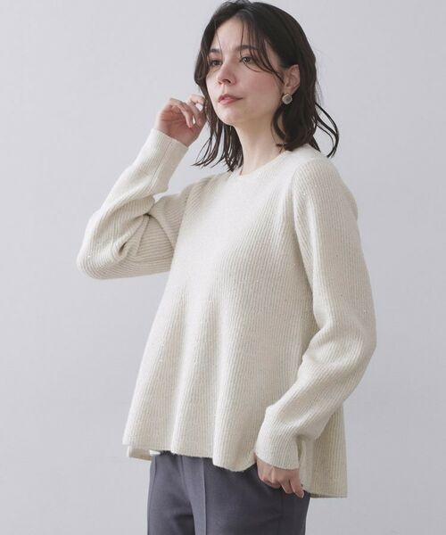 OPAQUE.CLIP / オペーク ドット クリップ ニット・セーター | スパンコールラメ衿2WAYペプラムニット【洗濯機OK】 | 詳細1